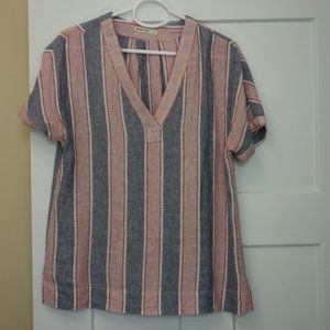Marine Layer Women's Blouse Striped Blue Red White size Small